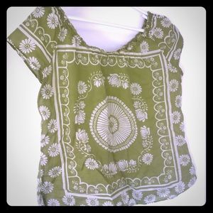 Lucky Brand Boho Green Shirt